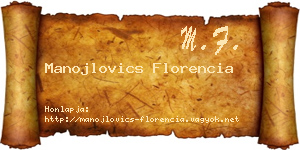 Manojlovics Florencia névjegykártya